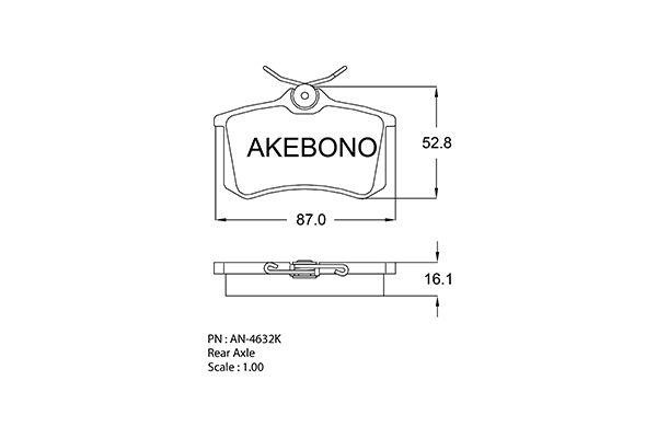 Akebono AN-4632K Brake Pad Set, disc brake AN4632K