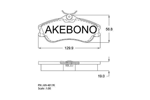 Akebono AN-4017K Brake Pad Set, disc brake AN4017K