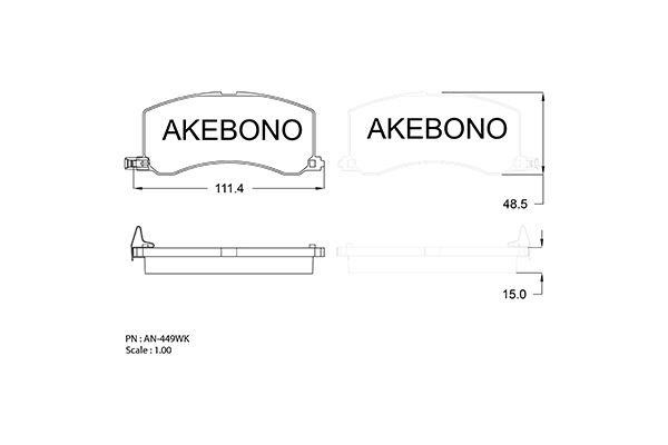 Akebono AN-449WKE Brake Pad Set, disc brake AN449WKE