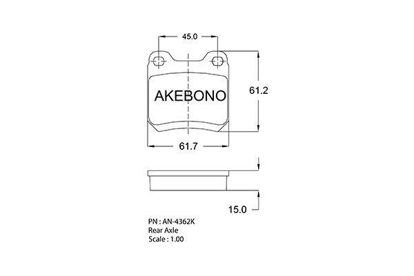 Akebono AN-4362K Brake Pad Set, disc brake AN4362K