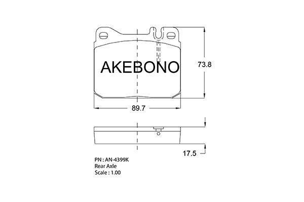 Akebono AN-4399KE Brake Pad Set, disc brake AN4399KE