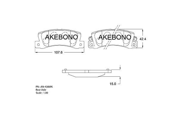 Akebono AN-438WKE Brake Pad Set, disc brake AN438WKE