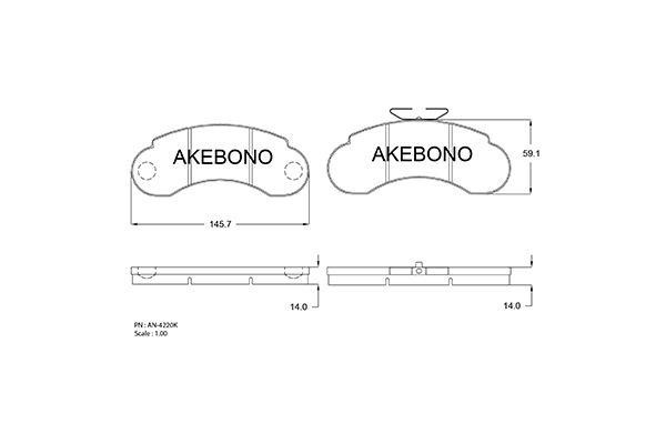 Akebono AN-4220KE Brake Pad Set, disc brake AN4220KE