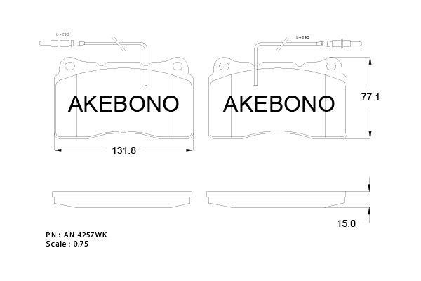 Akebono AN-4257WK Brake Pad Set, disc brake AN4257WK