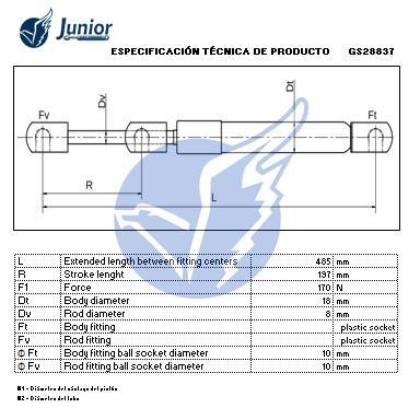 Gas hood spring Junior GS28837