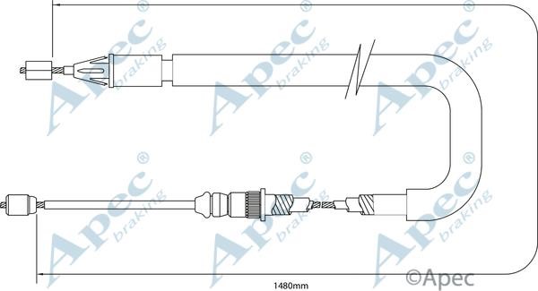 APEC braking CAB1386 Cable Pull, parking brake CAB1386