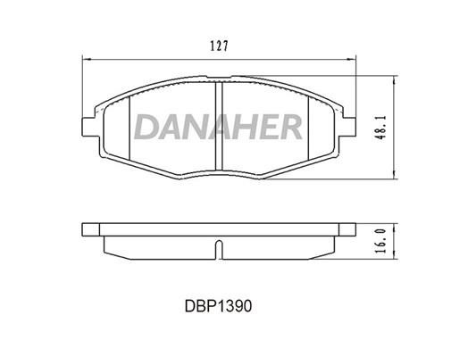 Danaher DBP1390 Brake Pad Set, disc brake DBP1390