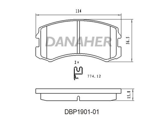 Danaher DBP1901-01 Brake Pad Set, disc brake DBP190101