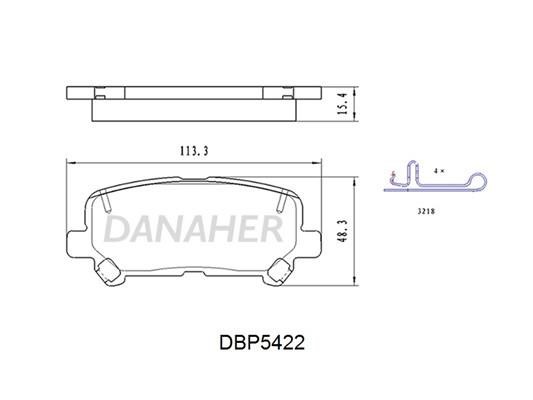 Danaher DBP5422 Rear disc brake pads, set DBP5422