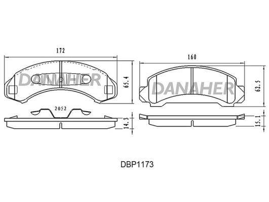 Danaher DBP1173 Brake Pad Set, disc brake DBP1173