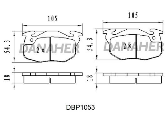 Danaher DBP1053 Brake Pad Set, disc brake DBP1053