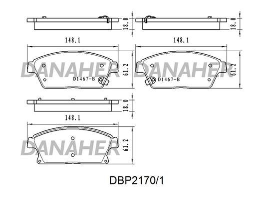 Danaher DBP2170/1 Brake Pad Set, disc brake DBP21701