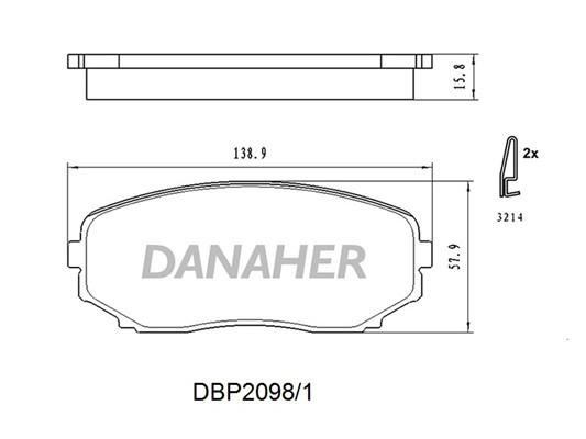 Danaher DBP2098/1 Brake Pad Set, disc brake DBP20981
