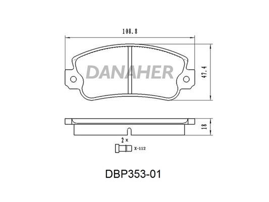 Danaher DBP353-01 Brake Pad Set, disc brake DBP35301