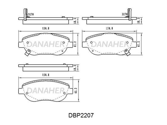 Danaher DBP2207 Brake Pad Set, disc brake DBP2207