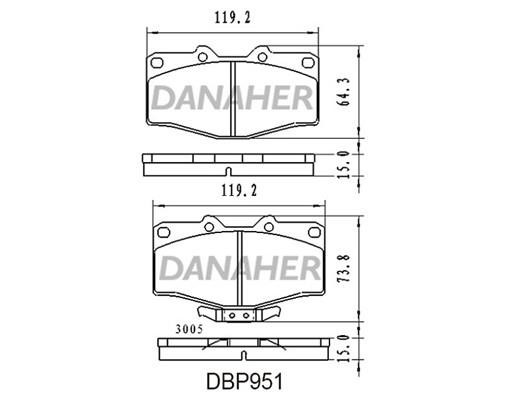 Danaher DBP951 Brake Pad Set, disc brake DBP951