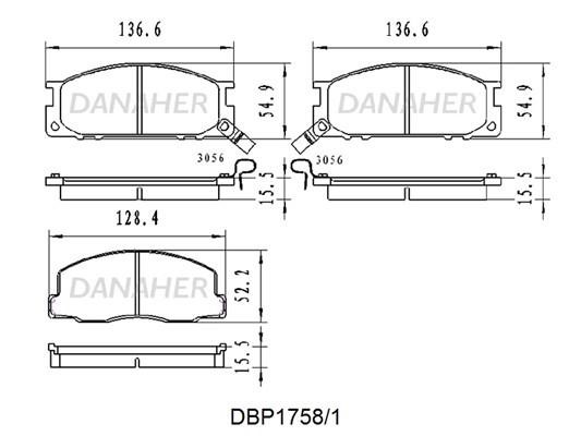 Danaher DBP1758/1 Brake Pad Set, disc brake DBP17581