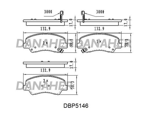 Danaher DBP5146 Brake Pad Set, disc brake DBP5146