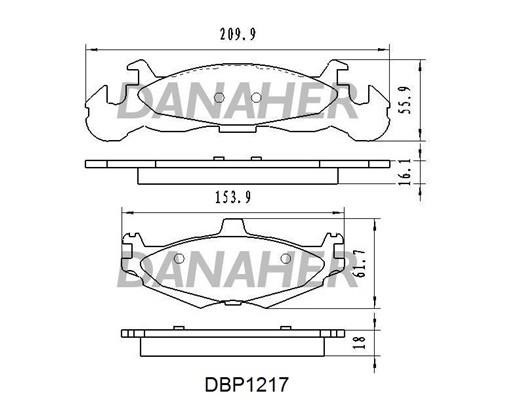 Danaher DBP1217 Brake Pad Set, disc brake DBP1217