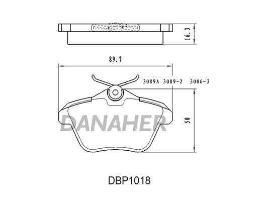 Danaher DBP1018 Brake Pad Set, disc brake DBP1018