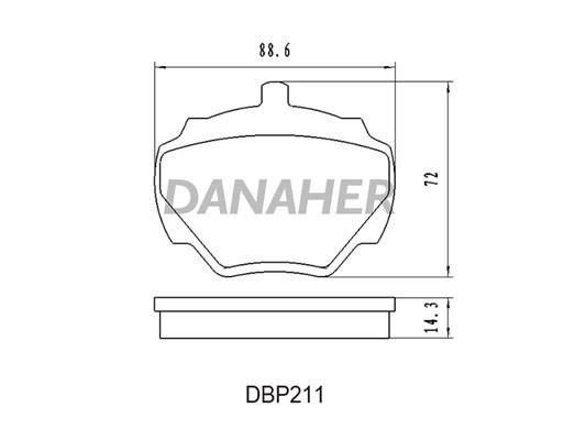 Danaher DBP211 Brake Pad Set, disc brake DBP211