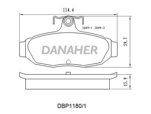 Danaher DBP1180/1 Brake Pad Set, disc brake DBP11801