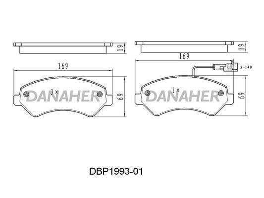 Danaher DBP1993-01 Brake Pad Set, disc brake DBP199301