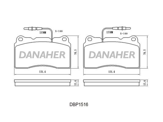 Danaher DBP1516 Brake Pad Set, disc brake DBP1516