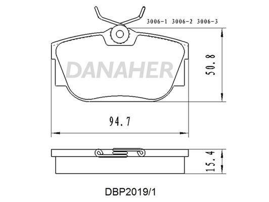 Danaher DBP2019/1 Brake Pad Set, disc brake DBP20191