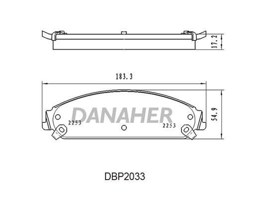 Danaher DBP2033 Brake Pad Set, disc brake DBP2033
