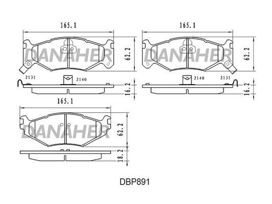 Danaher DBP891 Brake Pad Set, disc brake DBP891