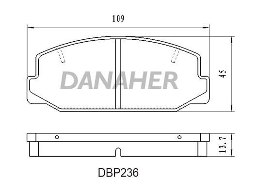 Danaher DBP236 Brake Pad Set, disc brake DBP236
