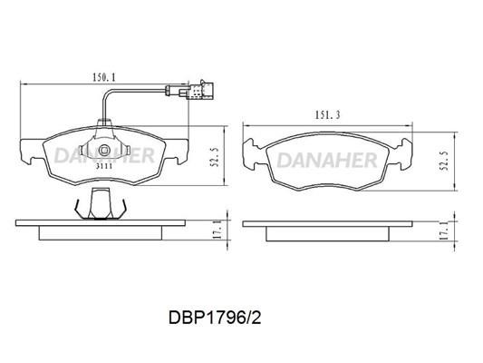 Danaher DBP1796/2 Brake Pad Set, disc brake DBP17962