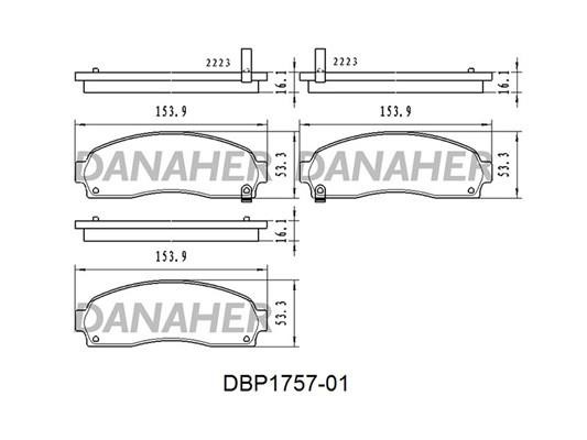 Danaher DBP1757-01 Brake Pad Set, disc brake DBP175701