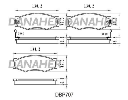 Danaher DBP707 Brake Pad Set, disc brake DBP707