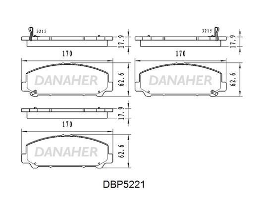 Danaher DBP5221 Front disc brake pads, set DBP5221