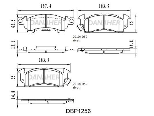 Danaher DBP1256 Brake Pad Set, disc brake DBP1256