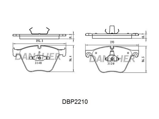 Danaher DBP2210 Brake Pad Set, disc brake DBP2210