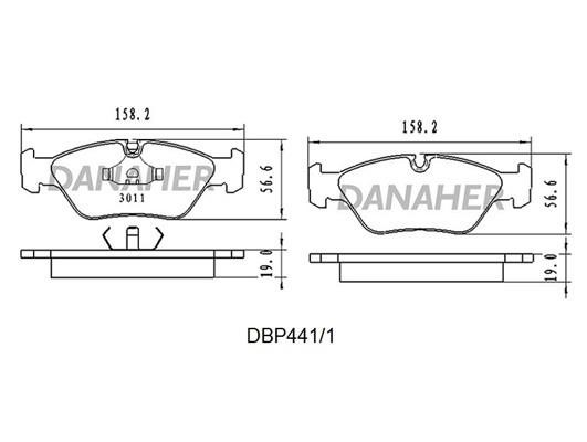 Danaher DBP441/1 Brake Pad Set, disc brake DBP4411
