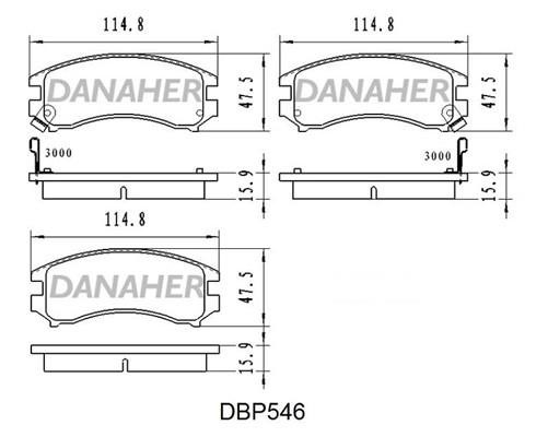 Danaher DBP546 Brake Pad Set, disc brake DBP546