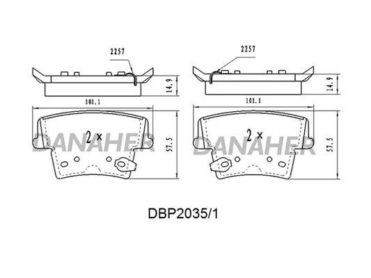 Danaher DBP2035/1 Brake Pad Set, disc brake DBP20351