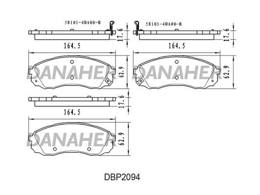 Danaher DBP2094 Brake Pad Set, disc brake DBP2094