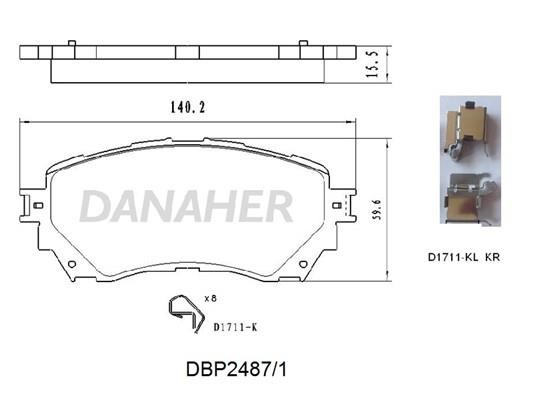Danaher DBP2487/1 Brake Pad Set, disc brake DBP24871