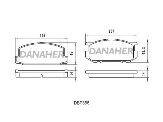Danaher DBP356 Brake Pad Set, disc brake DBP356