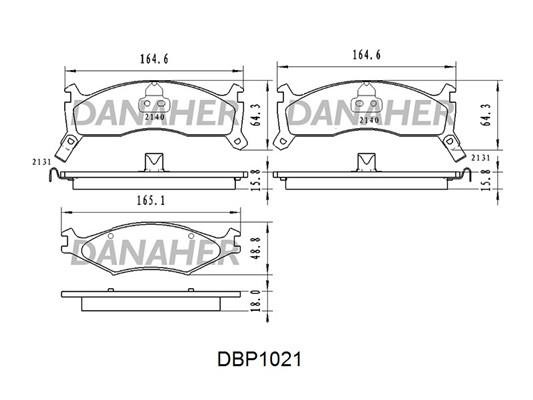 Danaher DBP1021 Brake Pad Set, disc brake DBP1021