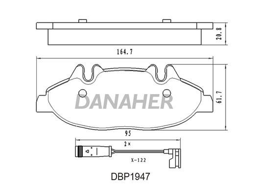 Danaher DBP1947 Brake Pad Set, disc brake DBP1947