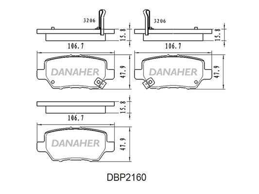 Danaher DBP2160 Brake Pad Set, disc brake DBP2160