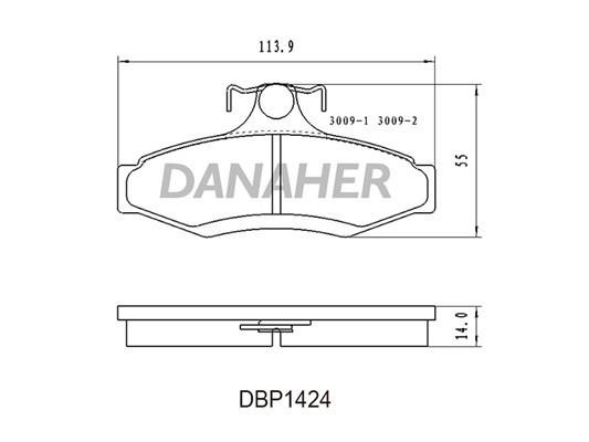 Danaher DBP1424 Brake Pad Set, disc brake DBP1424