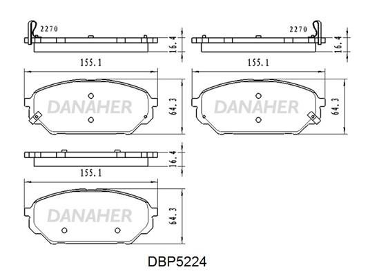 Danaher DBP5224 Brake Pad Set, disc brake DBP5224
