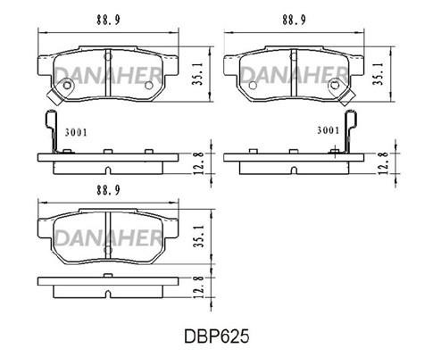 Danaher DBP625 Brake Pad Set, disc brake DBP625